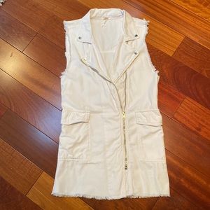 Free People Moto style long vest (or dress) with raw hem